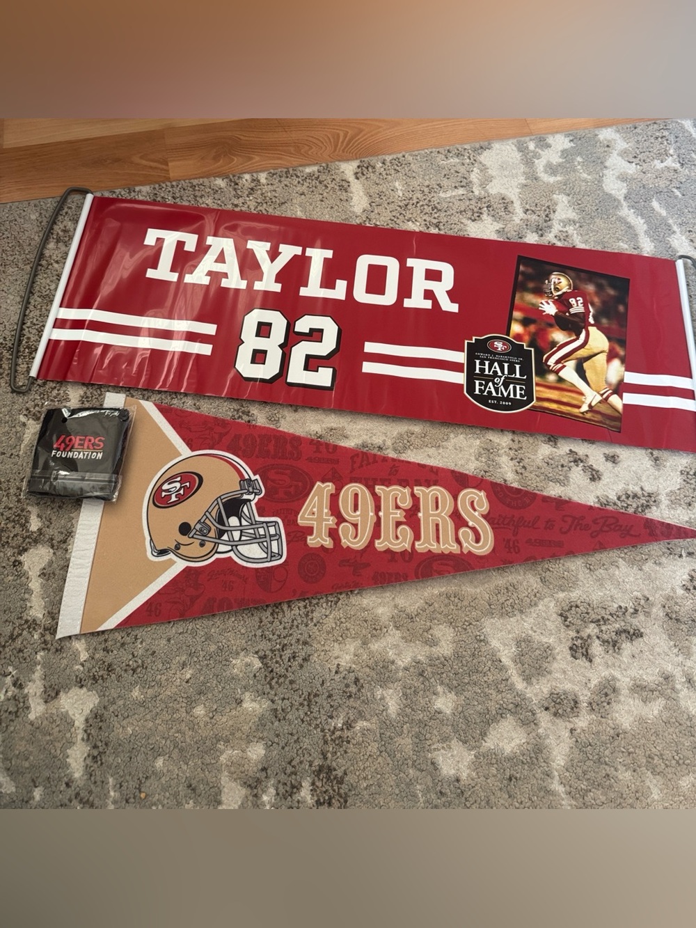 San Francisco 49ers John Taylor #82 Hall of Fame Banner + Pennant Bundle